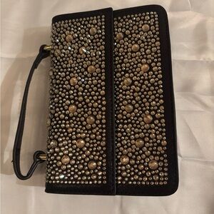 Black Clutch with Gold Studs